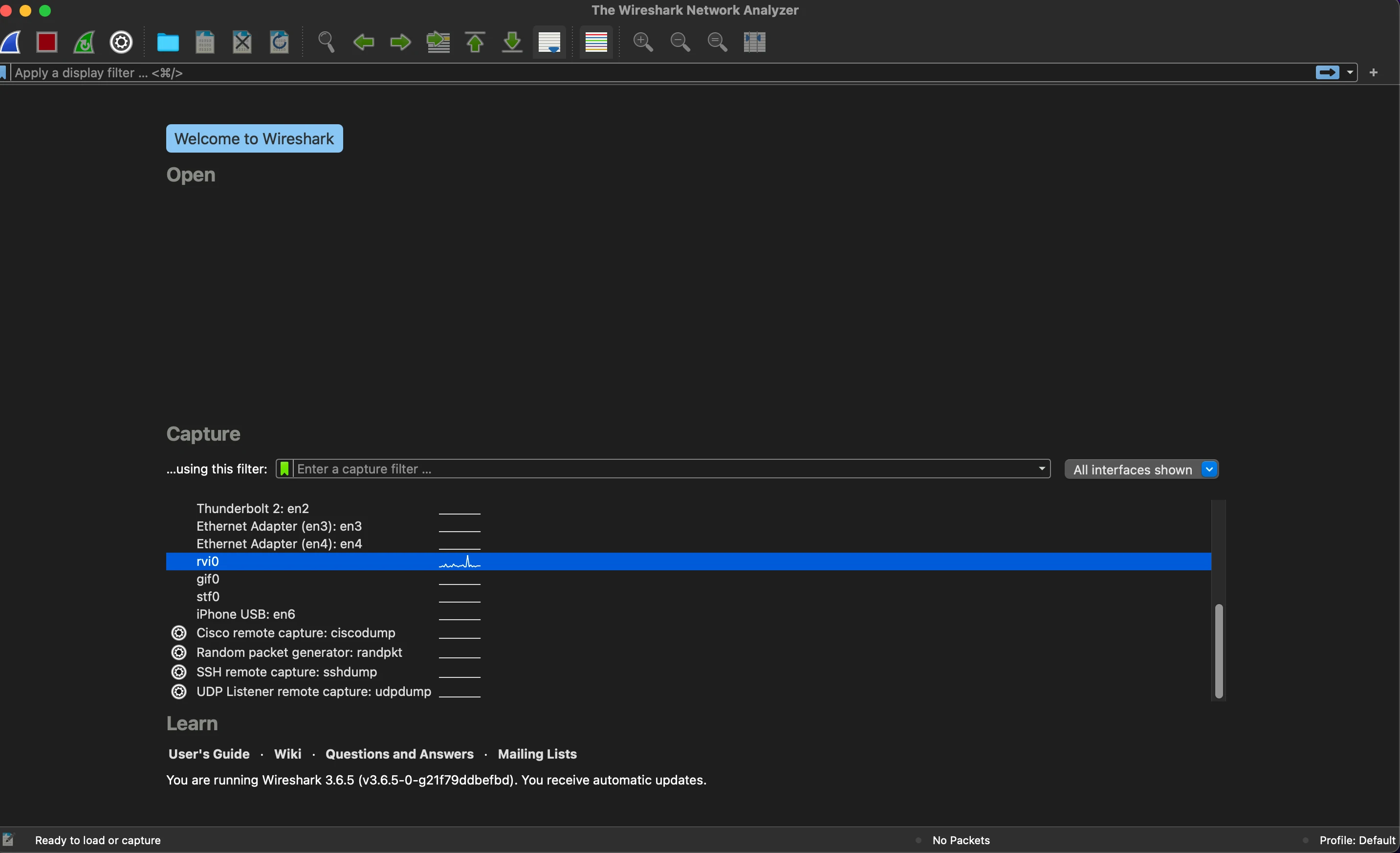 wireshark interface rvi0